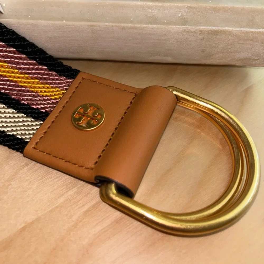 Tory Burch Web Striped Multicolor Belt - Picture 2 of 3